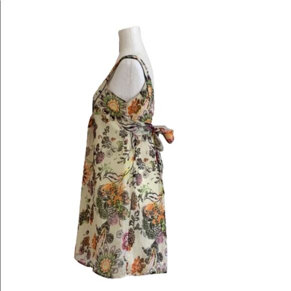American Rag Dress Cream Spring Colors Floral Sleeveless Chiffon Dress Small - Picture 4 of 13